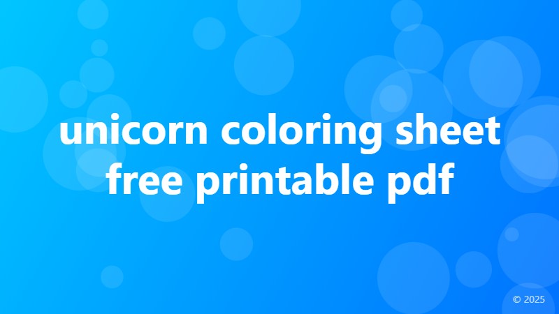 unicorn coloring sheet free printable pdf