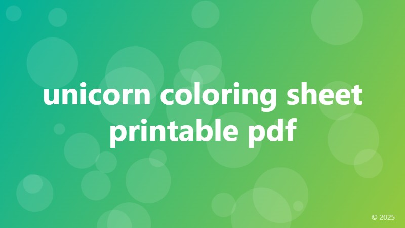 unicorn coloring sheet printable pdf