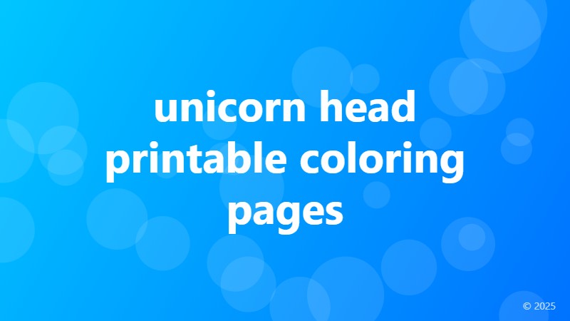 unicorn head printable coloring pages