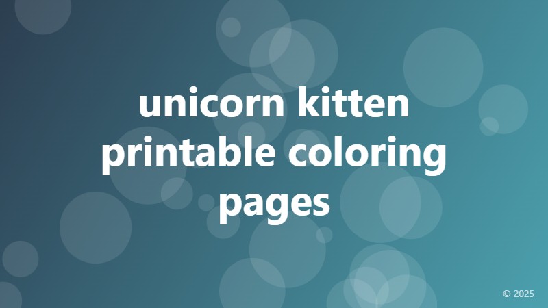 unicorn kitten printable coloring pages
