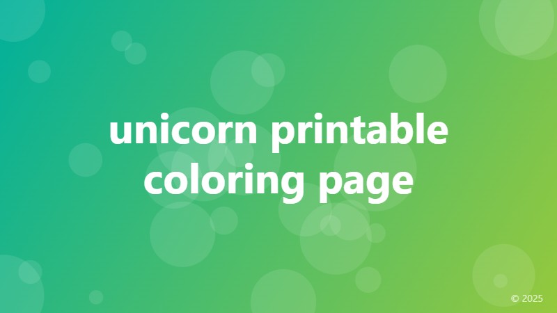 unicorn printable coloring page