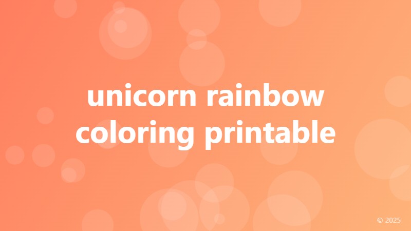 unicorn rainbow coloring printable